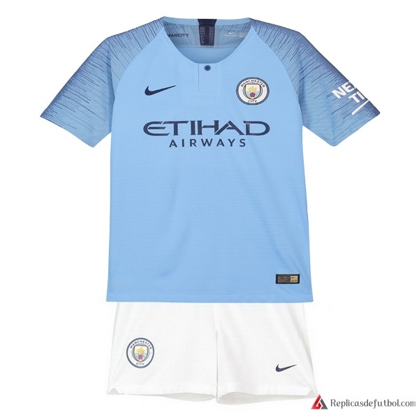 Camiseta Manchester City Primera equipación Niños 2018-2019 Azul Blanco